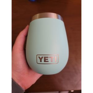 light teal Yeti insulated wine tumbler - no lid